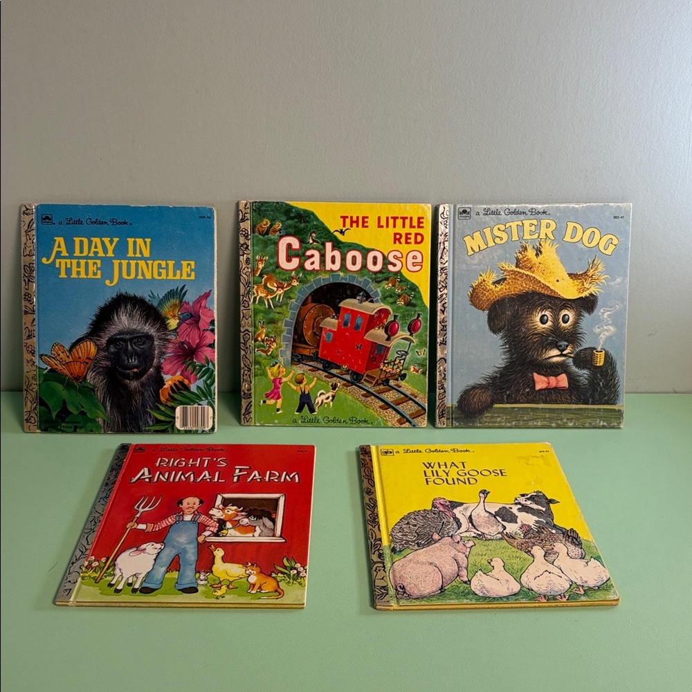 Vintage 1980s Little Golden Books lot of 5 Books, Kids Classic Stories